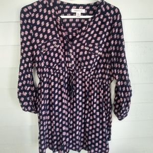 Motherhood Maternity navy blue and pink tunic